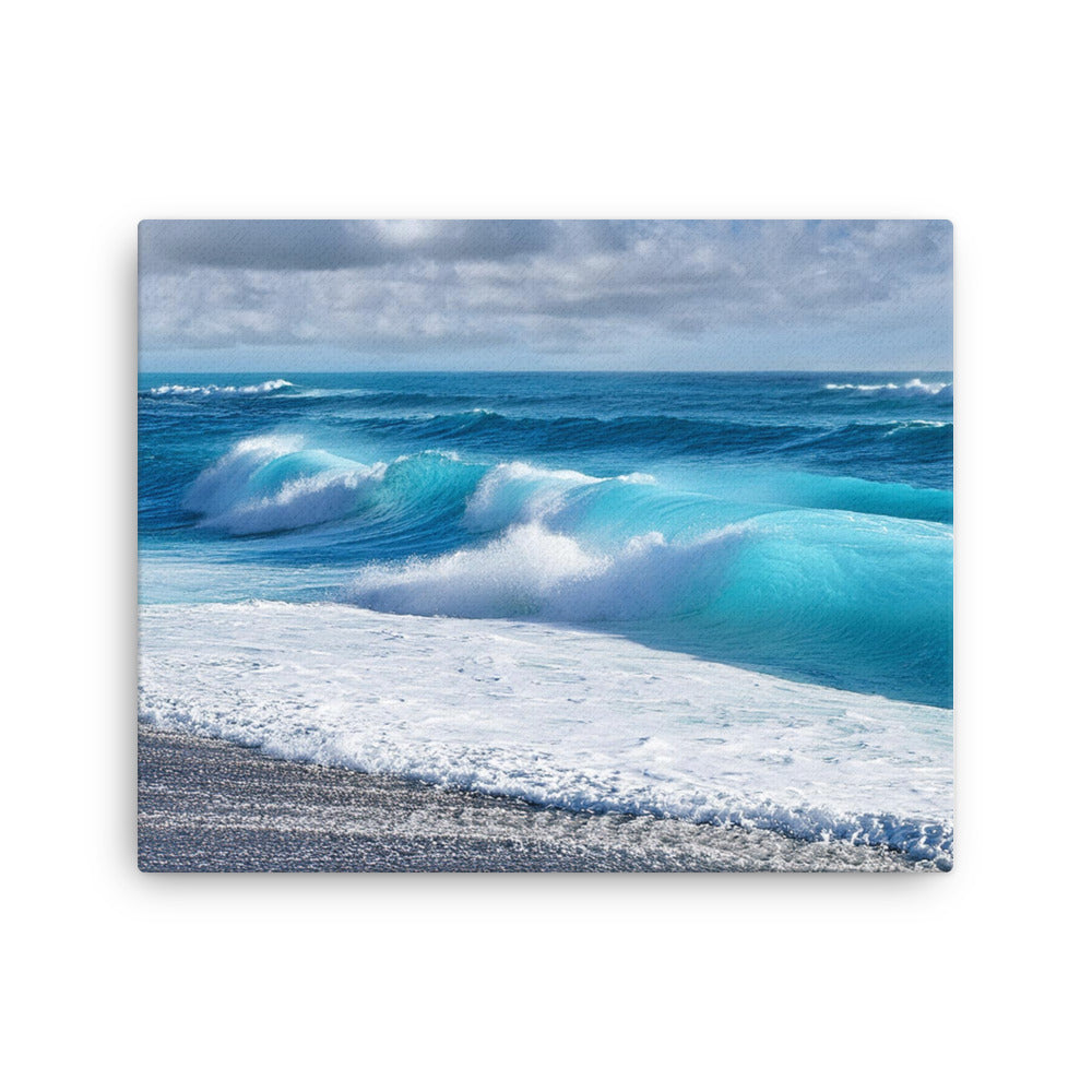 Black Sand Beach Waves - Thin canvas