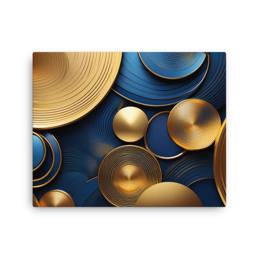 Blue and Gold Circles - Thin canvas