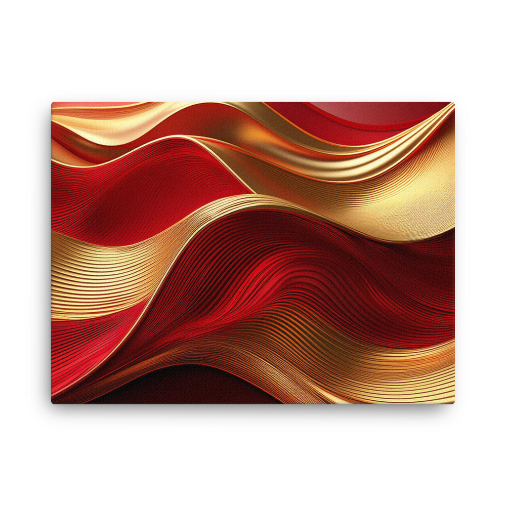 Red and Gold Waves - Thin canvas