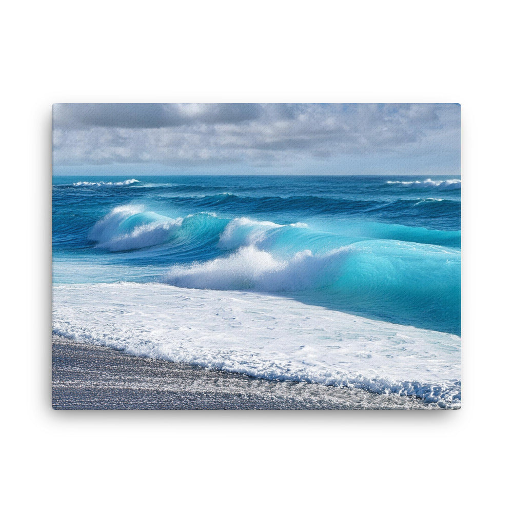 Black Sand Beach Waves - Thin canvas