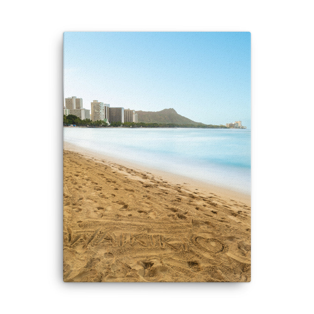 Waikiki Written in the Sand - Thin canvas