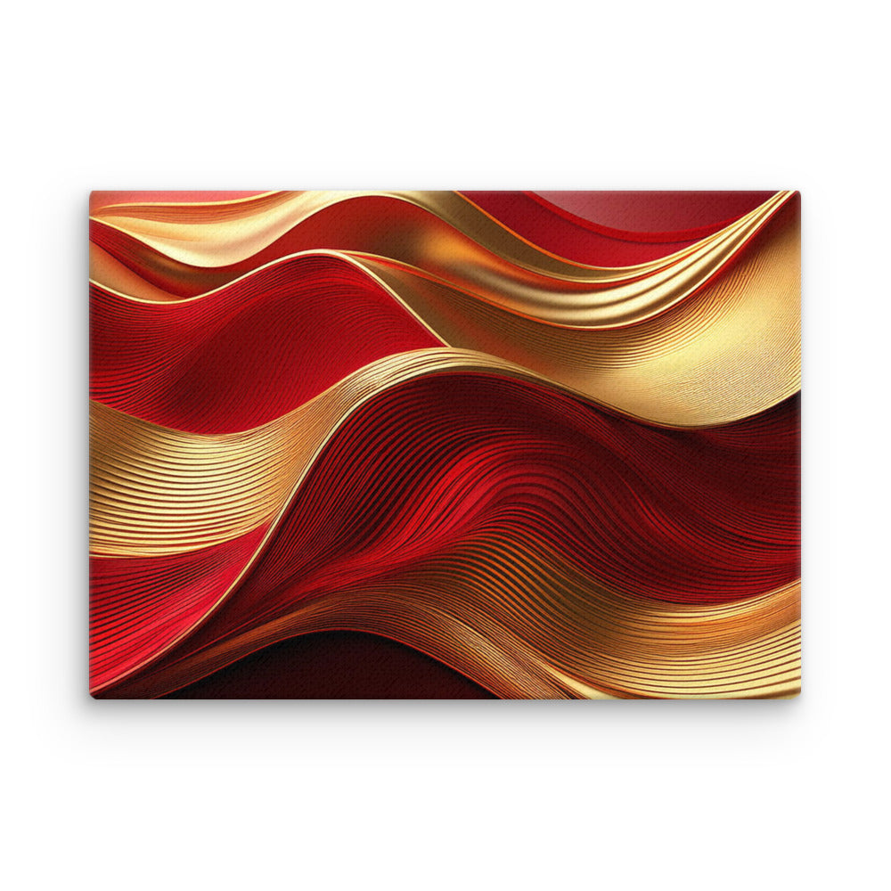 Red and Gold Waves - Thin canvas