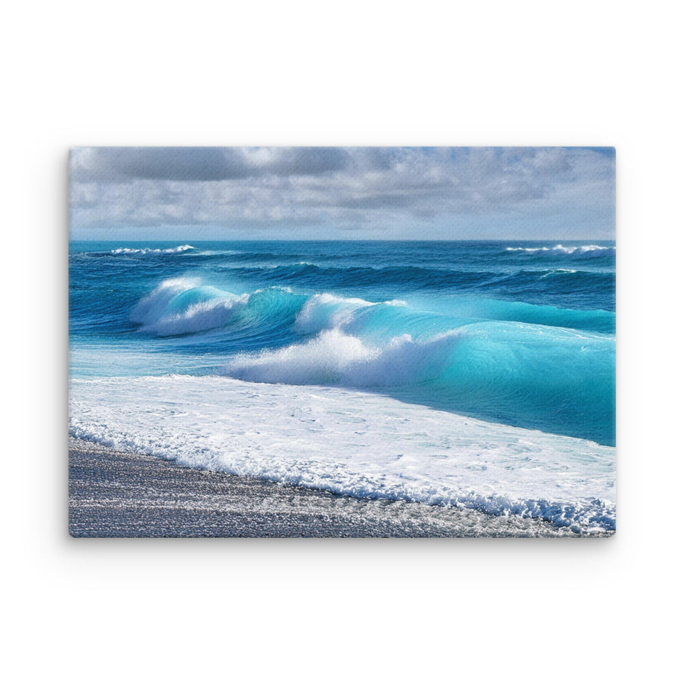 Black Sand Beach Waves - Thin canvas