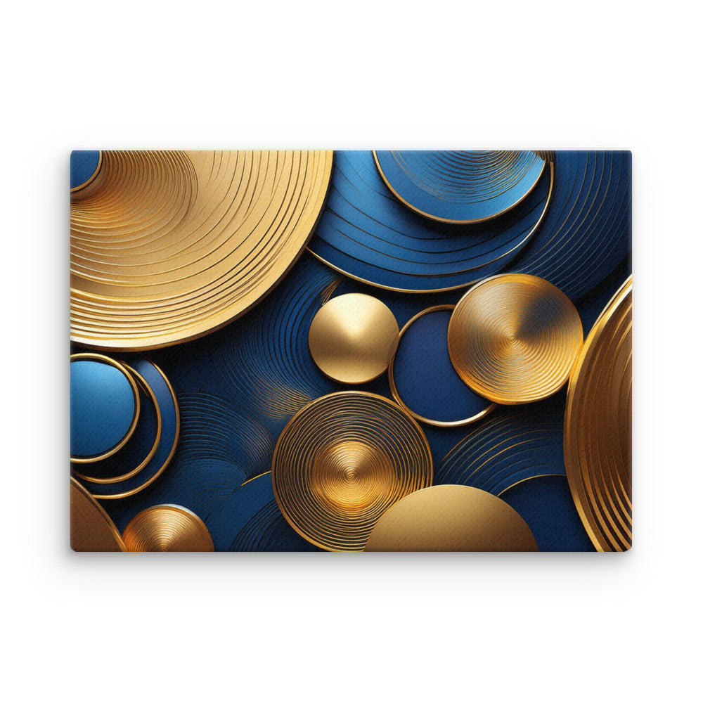 Blue and Gold Circles - Thin canvas