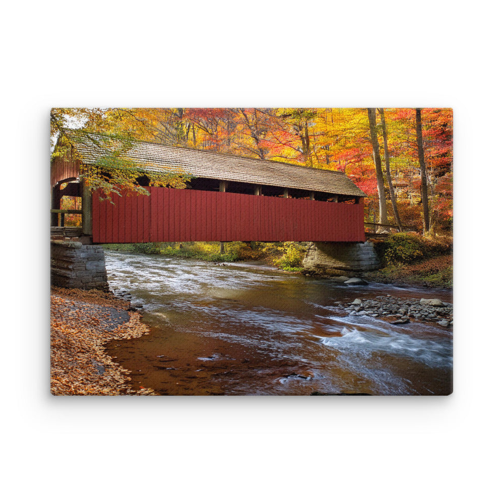 Autumn Covered Bridge - Thin canvas