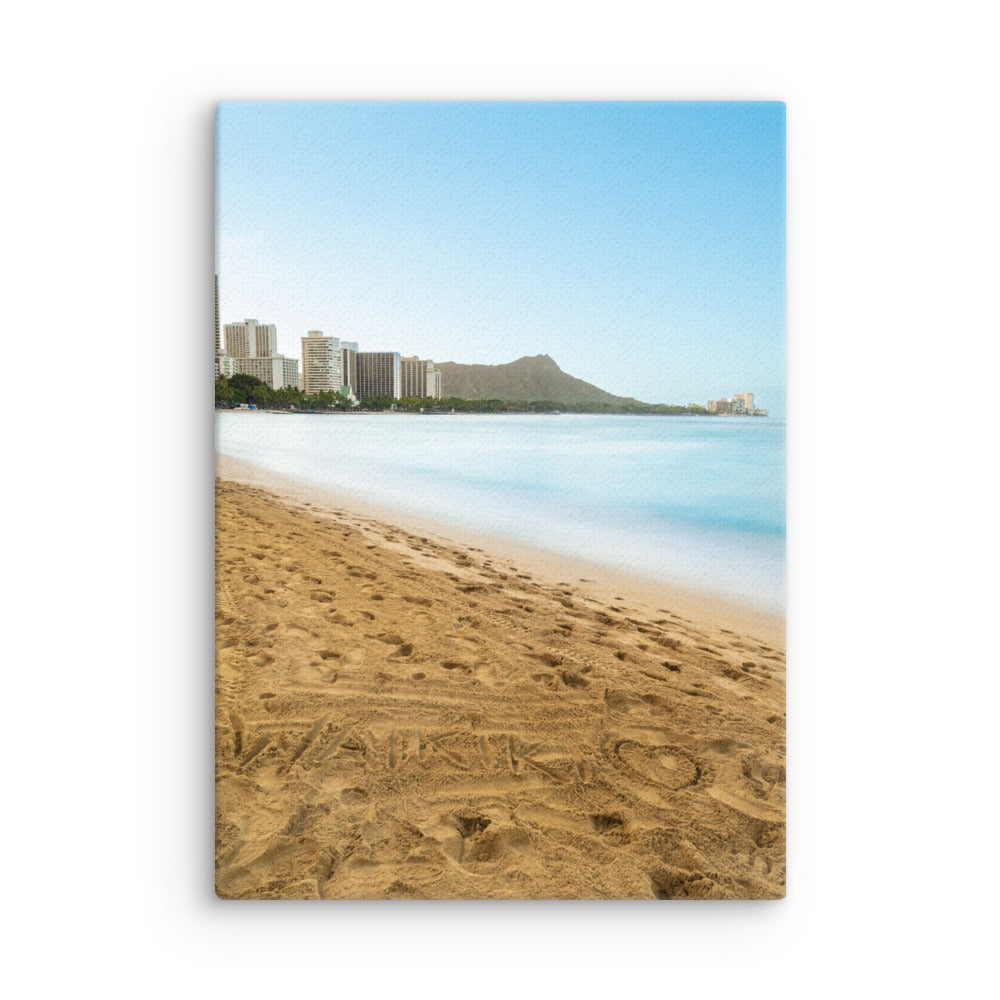 Waikiki Written in the Sand - Thin canvas