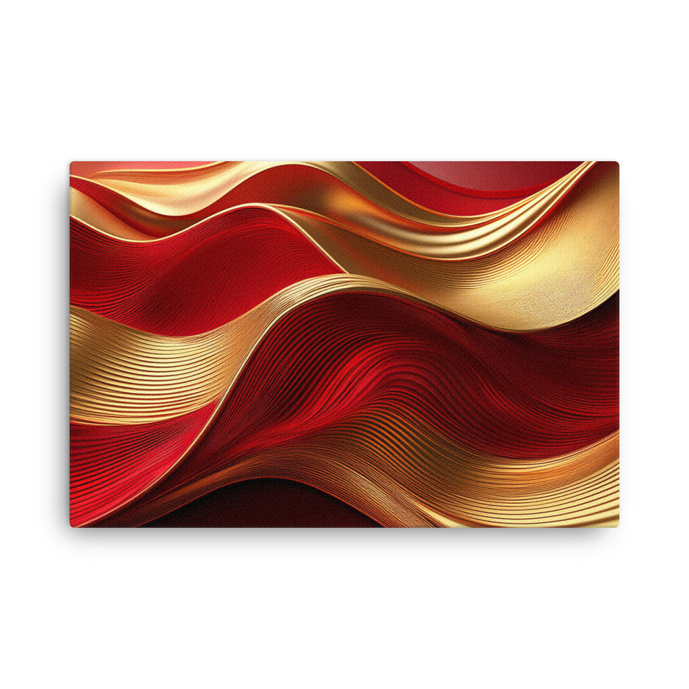 Red and Gold Waves - Thin canvas