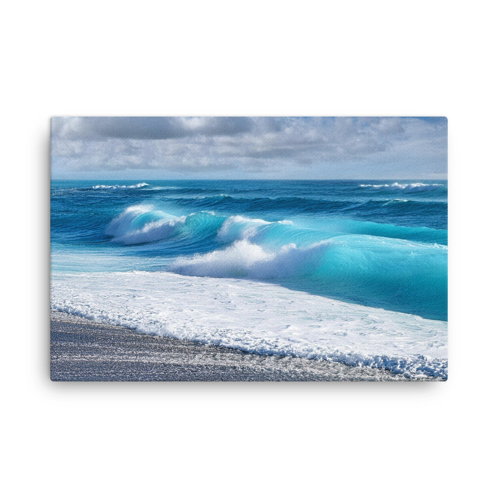 Black Sand Beach Waves - Thin canvas