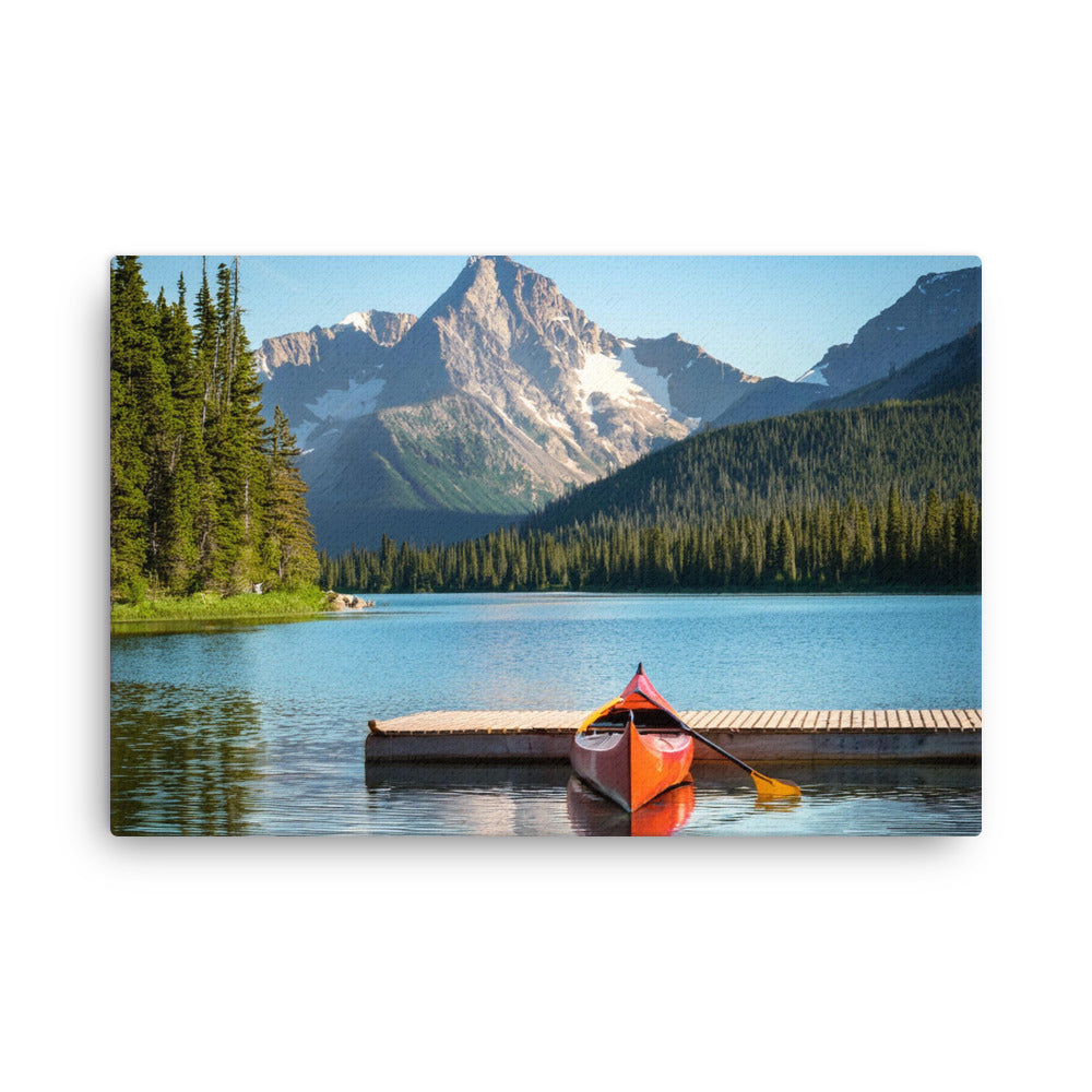 Mountain Lake Canoe - Thin canvas