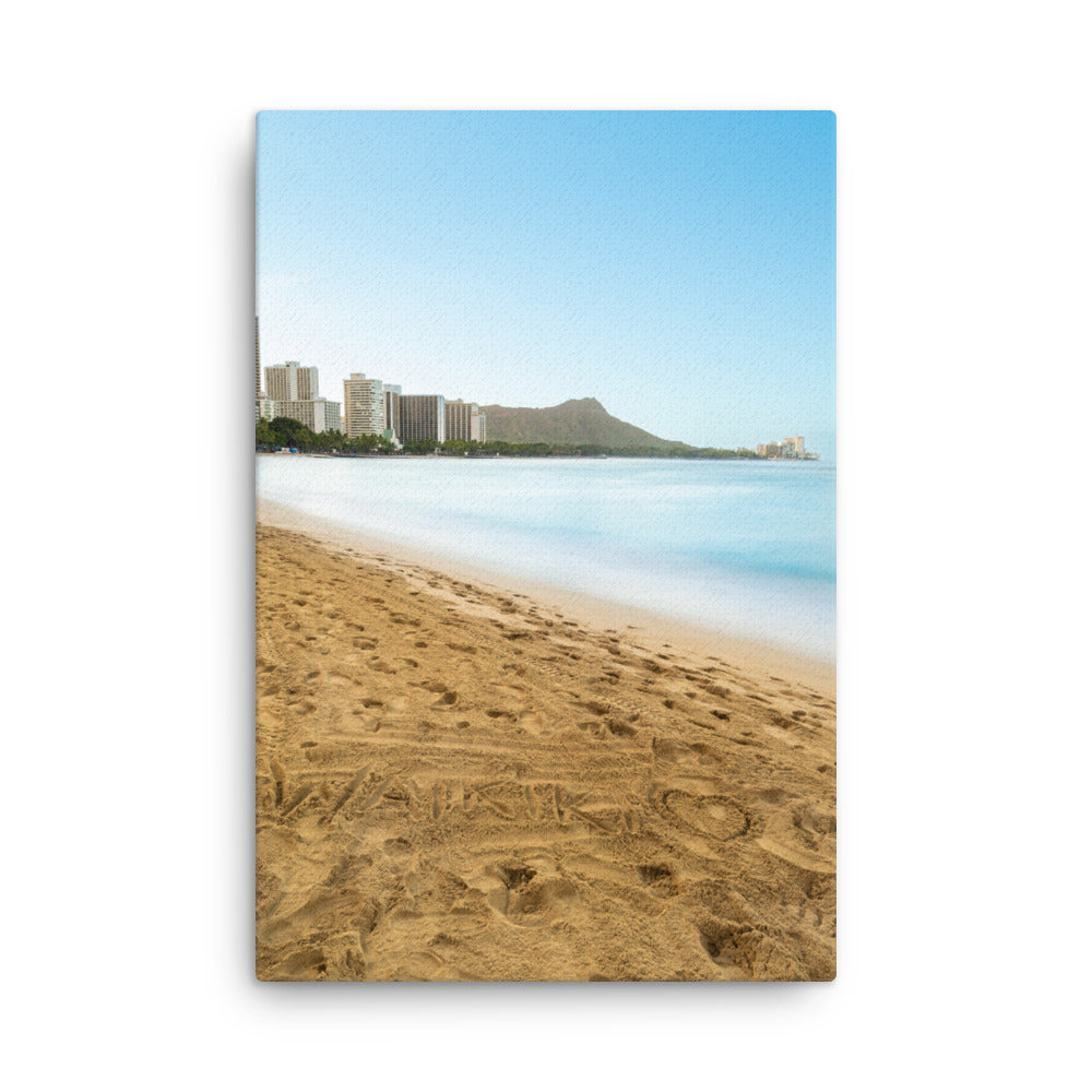 Waikiki Written in the Sand - Thin canvas