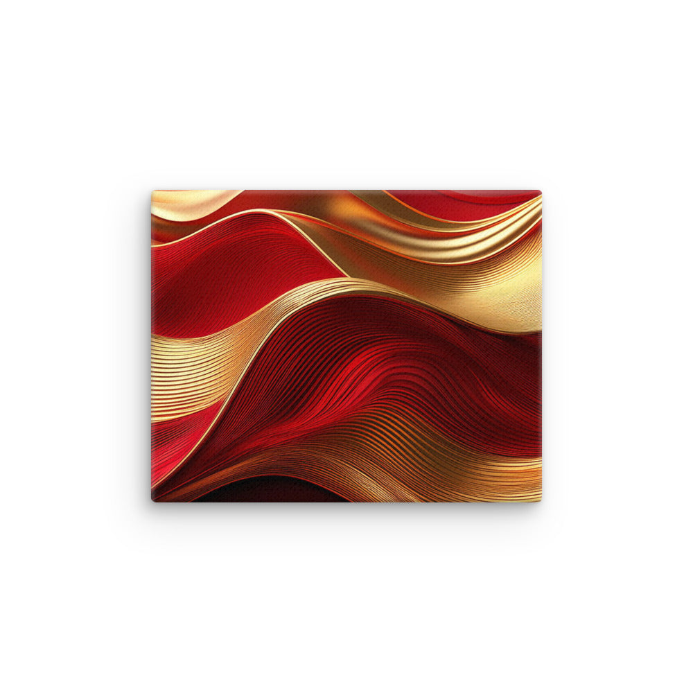 Red and Gold Waves - Thin canvas