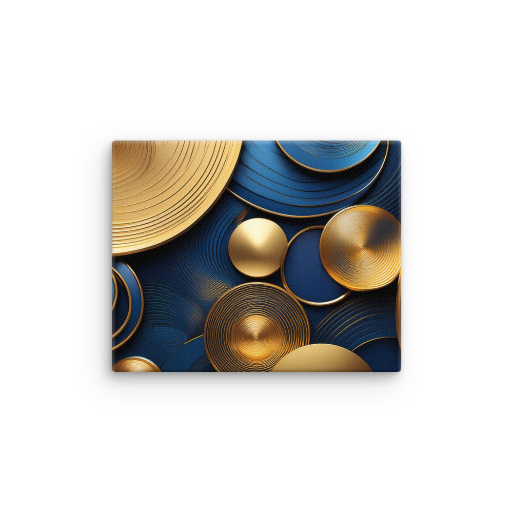 Blue and Gold Circles - Thin canvas