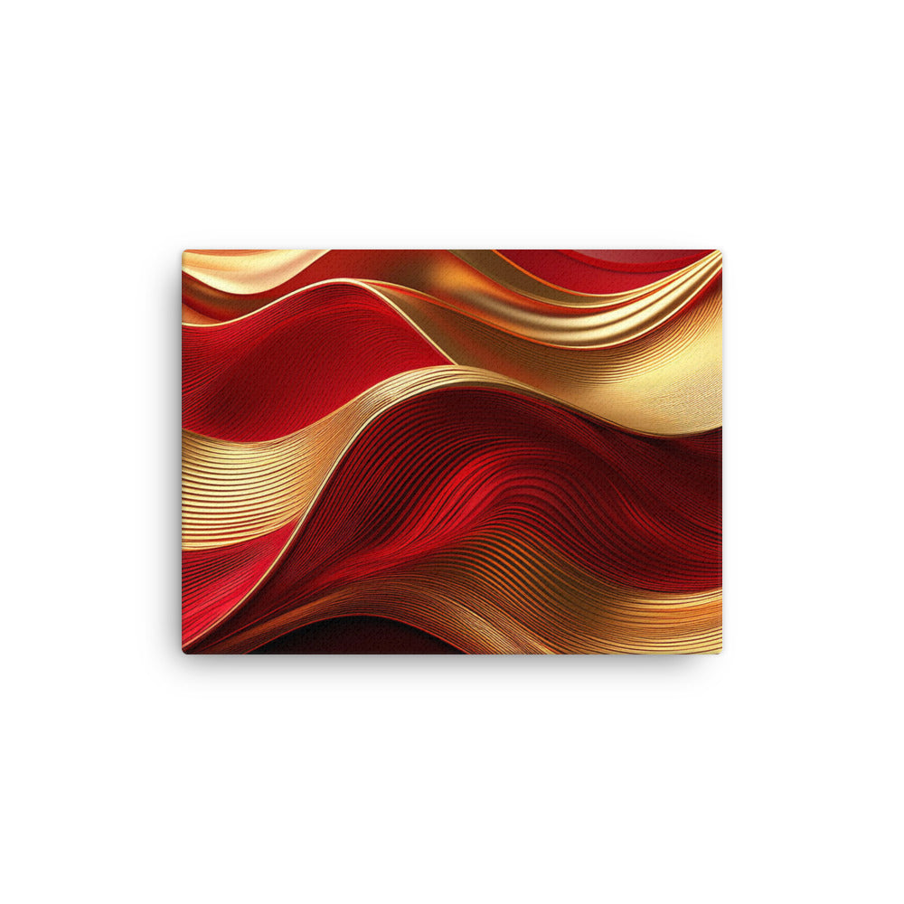 Red and Gold Waves - Thin canvas