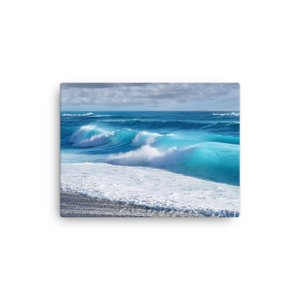 Black Sand Beach Waves - Thin canvas