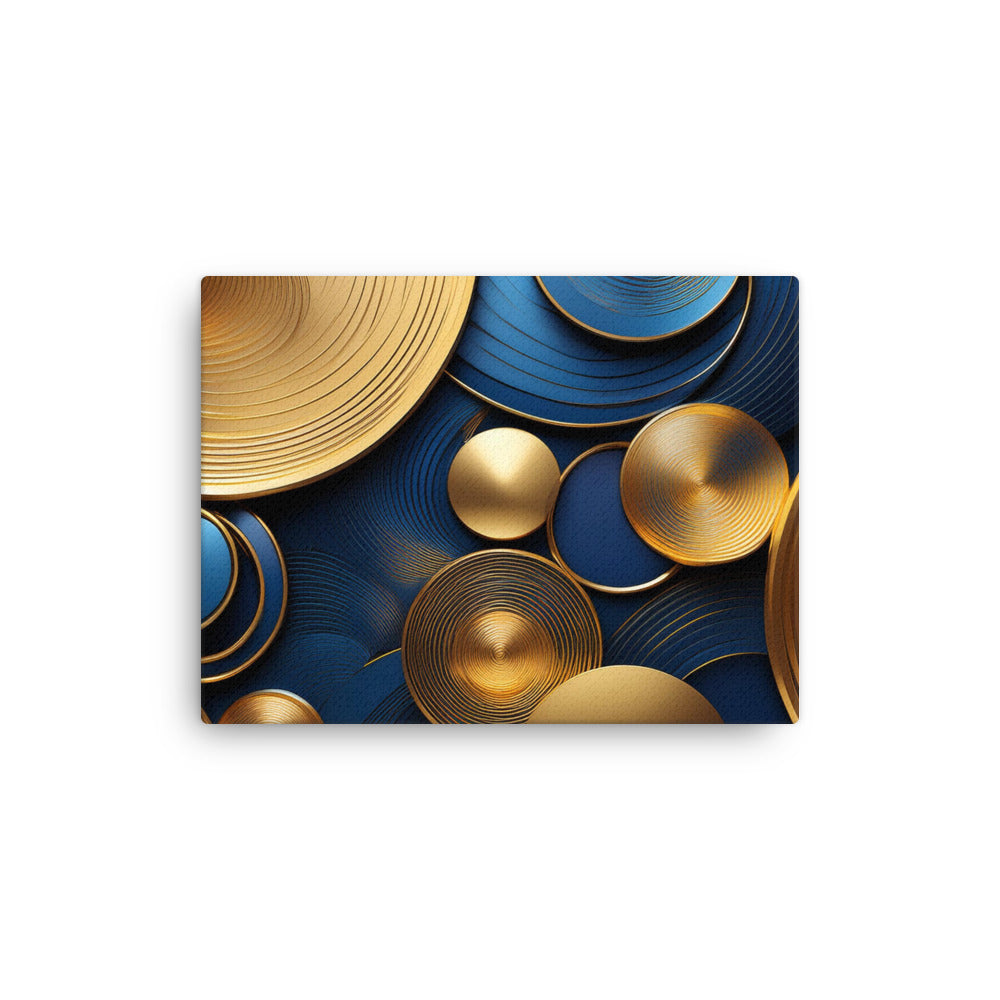 Blue and Gold Circles - Thin canvas