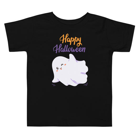 Cute Happy Halloween Ghost - Toddler Short Sleeve Tee