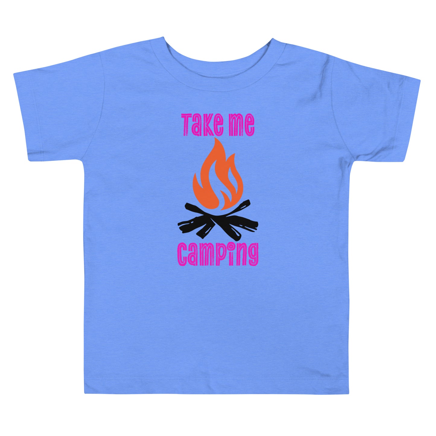 Take me camping (pink font) - Toddler Short Sleeve Tee