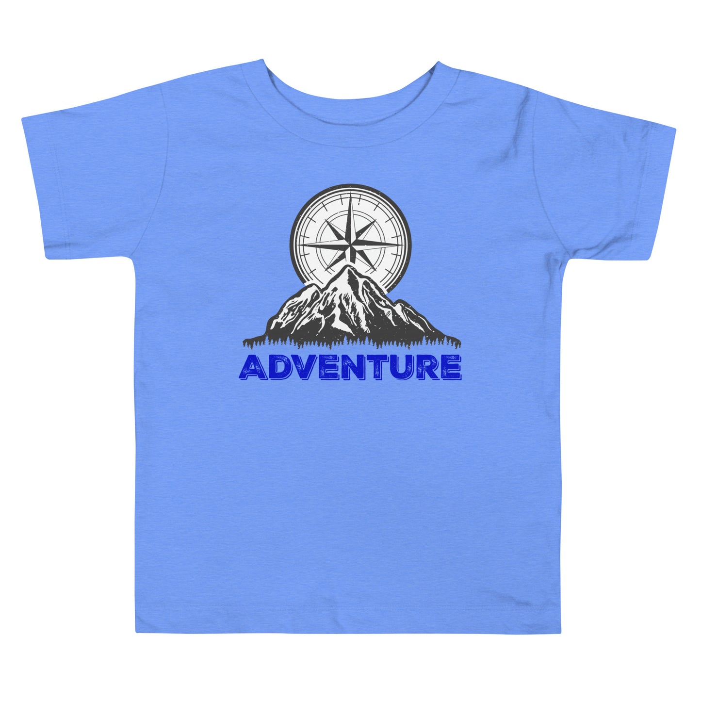 Adventure Compass (blue font) - Toddler Short Sleeve Tee