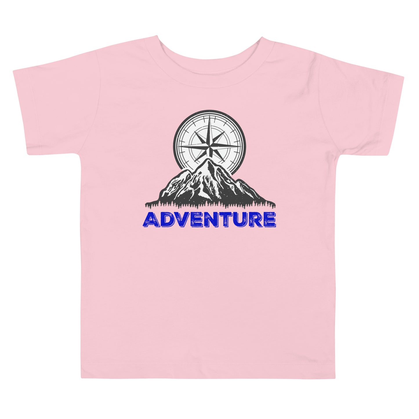 Adventure Compass (blue font) - Toddler Short Sleeve Tee