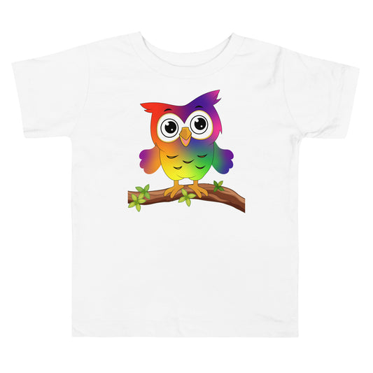 Rainbow Owl - Toddler Short Sleeve Tee