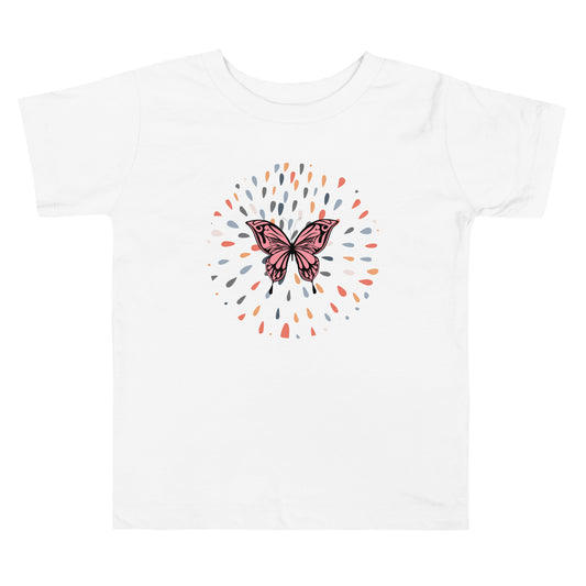 Pink Butterfly Drops - Toddler Short Sleeve Tee