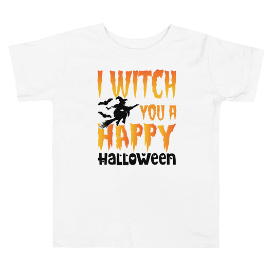 Witch you a Happy Halloween - Toddler Short Sleeve Tee